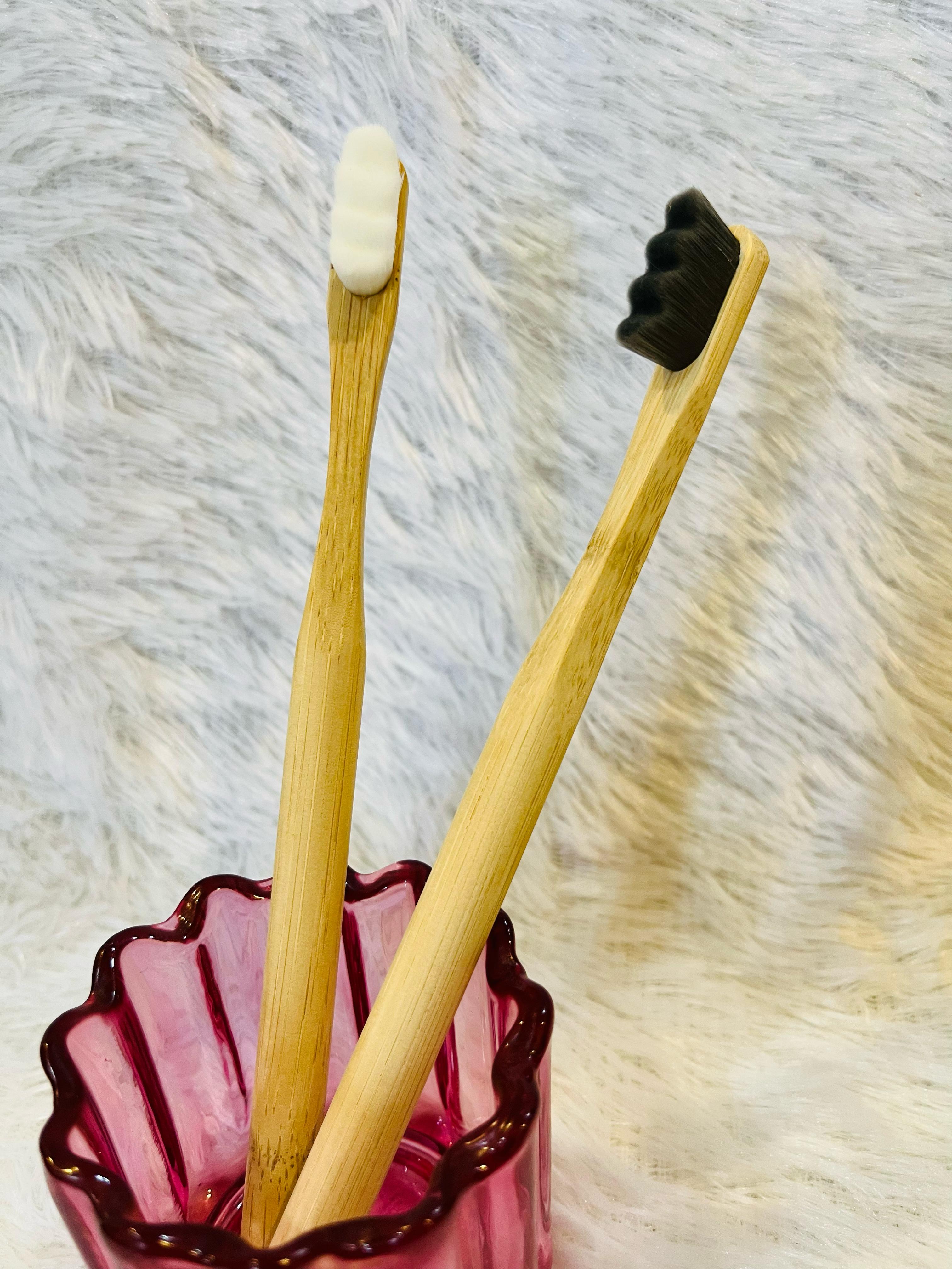 Adult Bamboo Tooth Brush - Zigzag Nano Charcoal Bristles - Pack of 1