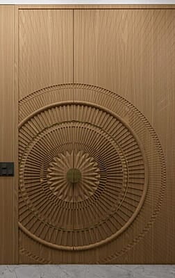 Artistic 3D HDHMR Door with Deco Paint in Natural Oak Artistic 3D HDHMR Door with Deco Paint in Natural Oak
