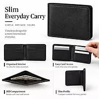 The Onyx Fold Genuine Leather Bifold Wallet – Classic Matte Black