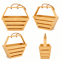 Wooden Rope Handle Basket