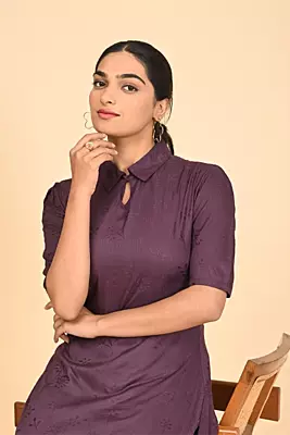 Women's Short Kurta - Purple