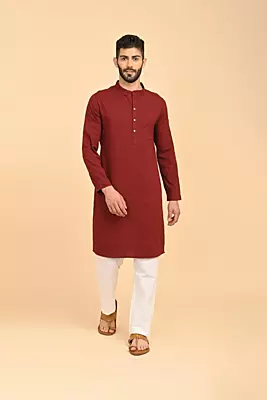 Men's Long Kurta - Maroon