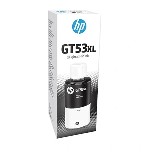 HP GT53XL Black Ink Bottle 135ml – Original Pigment Ink for HP Ink Tank Printers | 6000 Pages