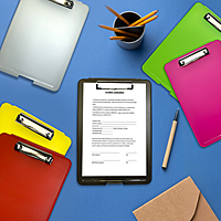 Pack of 8 Assorted Colour A4 Clipboard Box Files