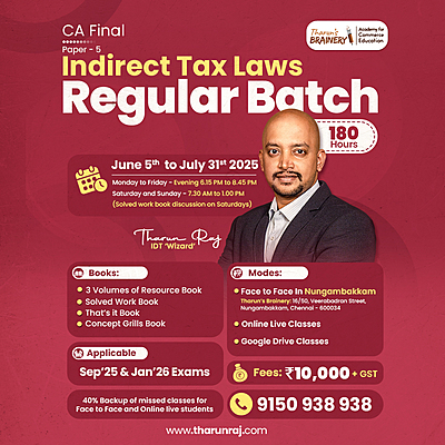 CA Final IDT Regular Batch Jan 26