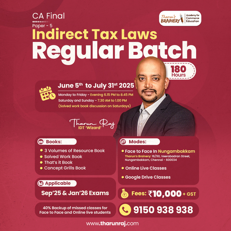 CA Final IDT Regular Batch Jan 26