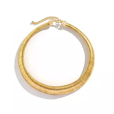 Aureline Gold-Tone Ribbed Collar Choker