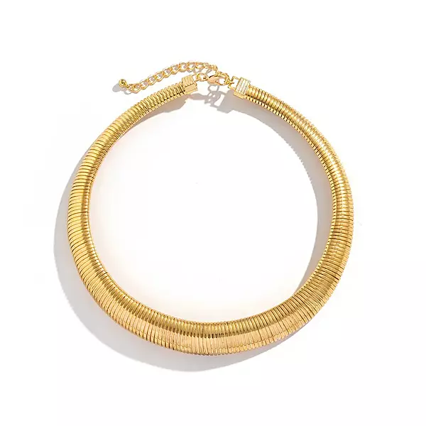 Aureline Gold-Tone Ribbed Collar Choker