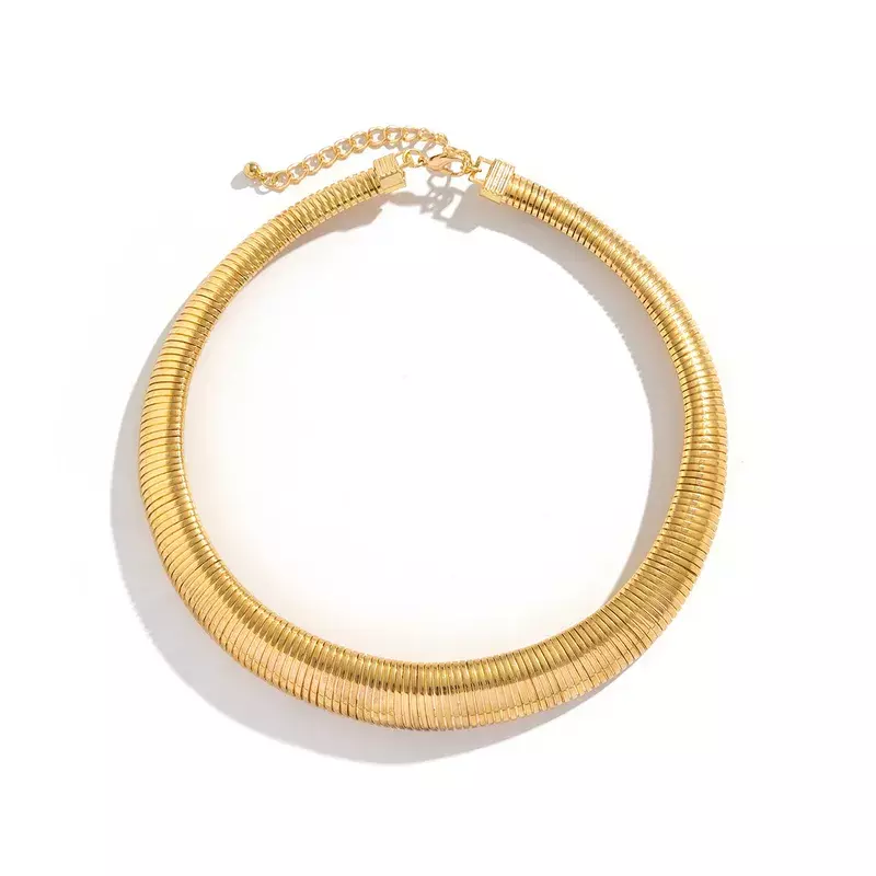 Aureline Gold-Tone Ribbed Collar Choker