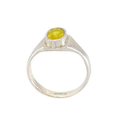 Sterling Silver Yellow Sapphire Ring-Pukhraj stone ring Sterling Silver Yellow Sapphire Ring-Pukhraj stone ring