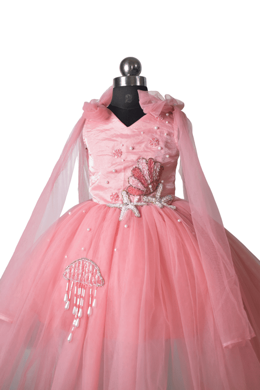 Coral Pink Pearl Mermaid Dress