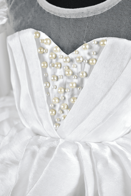 White Pearl Satin Gown
