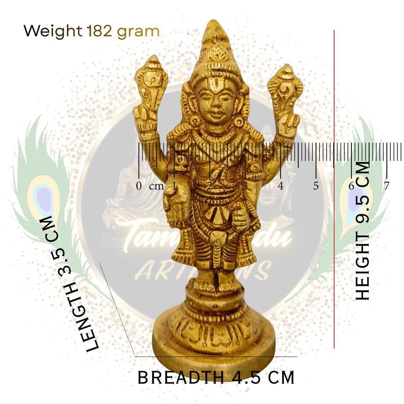 Pure Solid Brass Tirupathi Balaji Idol for Home Pooja | Hand Crafted by Tamil Nadu Artisans
