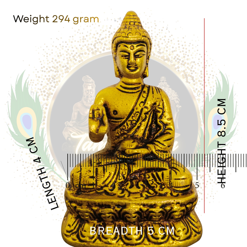 Pure Solid Brass Buddha Idol for Meditation & Home Decor | Hand Crafted by Tamil Nadu Artisans, 294 Gram