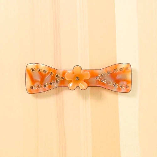 Acetate Hair Barrette with Floral Accent