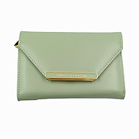 Sage Green Tri-fold Wallet - Slim Vegan Leather Card Holder