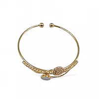 Elegant Gold-Tone Adjustable Crossover Bangle for Kids