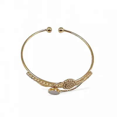 Elegant Gold-Tone Adjustable Crossover Bangle for Kids