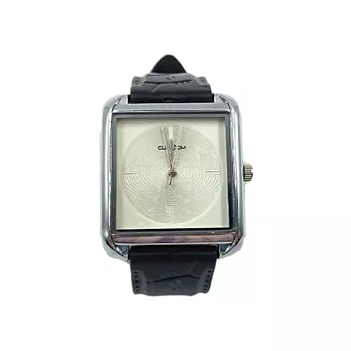Minimalist Unisex Black Analog Faux Leather Strap Watch