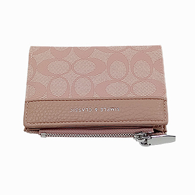 Chic Monogram Bi-Fold Wallet with Zippered Coin Pocket