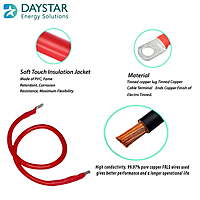 10 sq.mm (7 Gauge) Red and Black Charge Controller Battery Connecting Cables