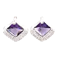 Elegant Square Cut American Diamond Stud
