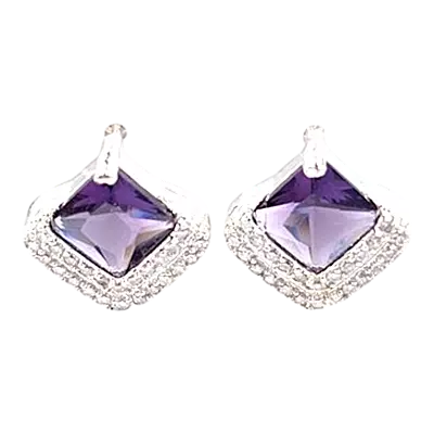 Elegant Square Cut American Diamond Stud