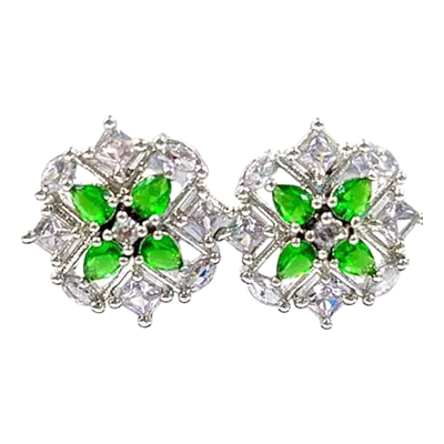 Dazzling American Diamond Flower Stud
