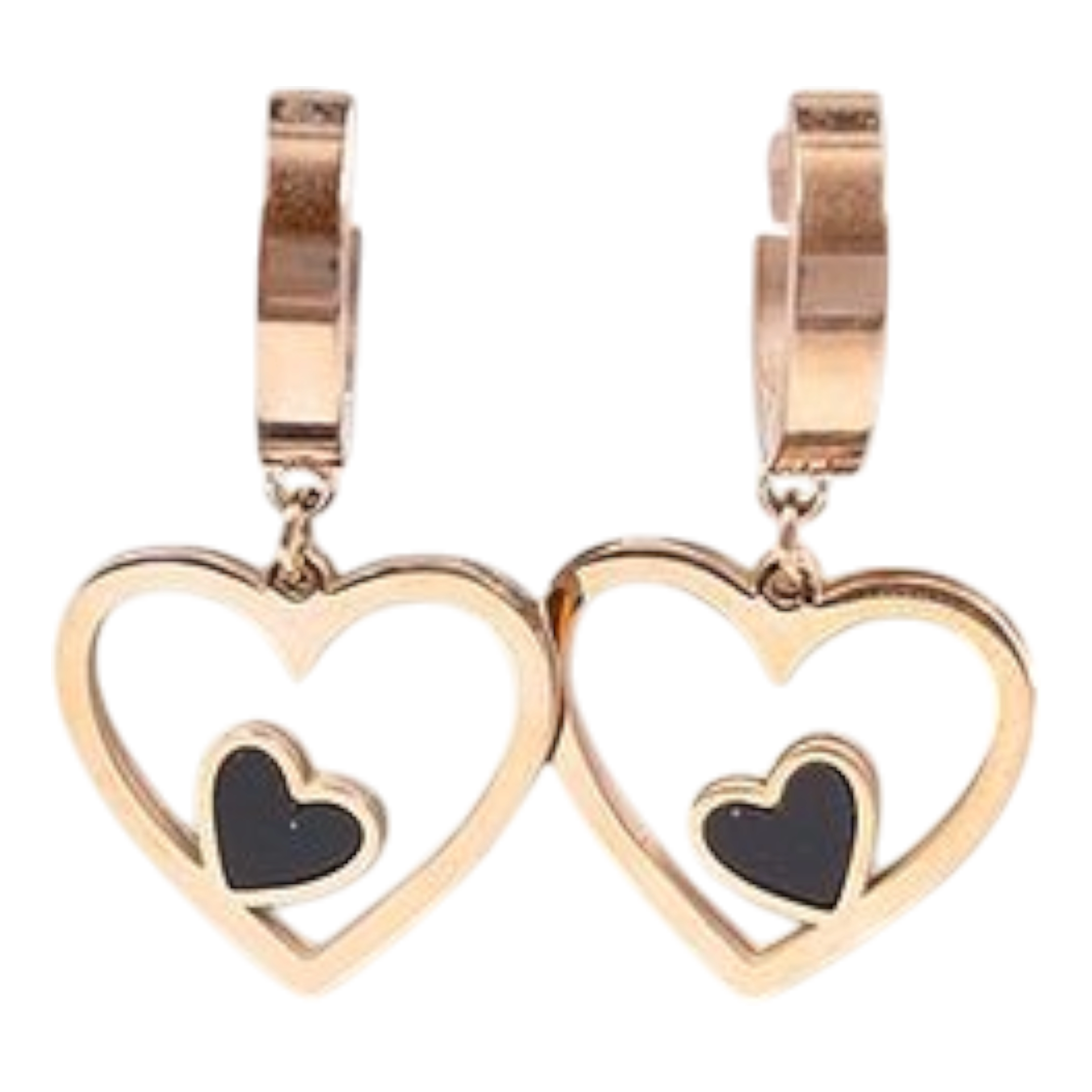 Chic Gold Heart Hoop Earrings