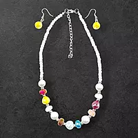 Vibrant Multicolor Bead & Pearl Necklace and Earring Set | Elegant Fashion Jewelry