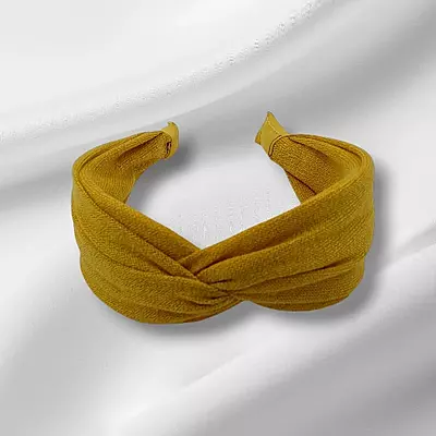 Chic Mustard Knotted Headband - Textured Fabric Hair Accessory