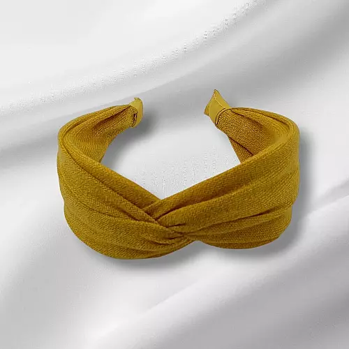 Chic Mustard Knotted Headband - Textured Fabric Hair Accessory