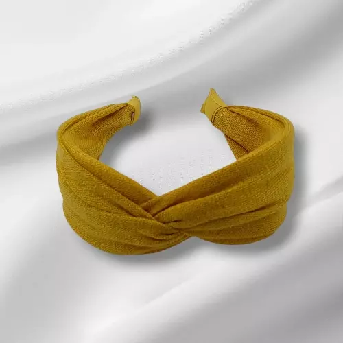 Chic Mustard Knotted Headband - Textured Fabric Hair Accessory