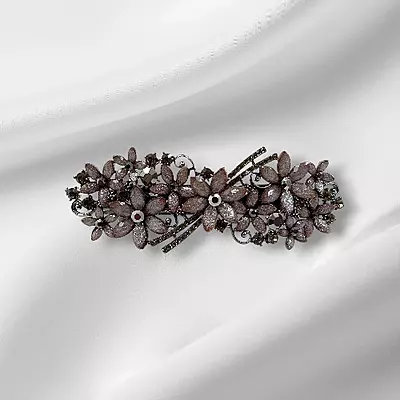 Elegant Multicolor Rhinestone French Barrette for Women | Hair Clip