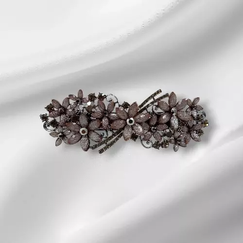 Elegant Multicolor Rhinestone French Barrette for Women | Hair Clip