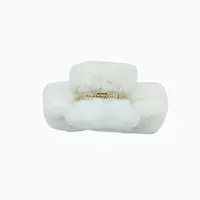Plush Faux Fur Hair Claw Clip - Vibrant White Hair Clamp