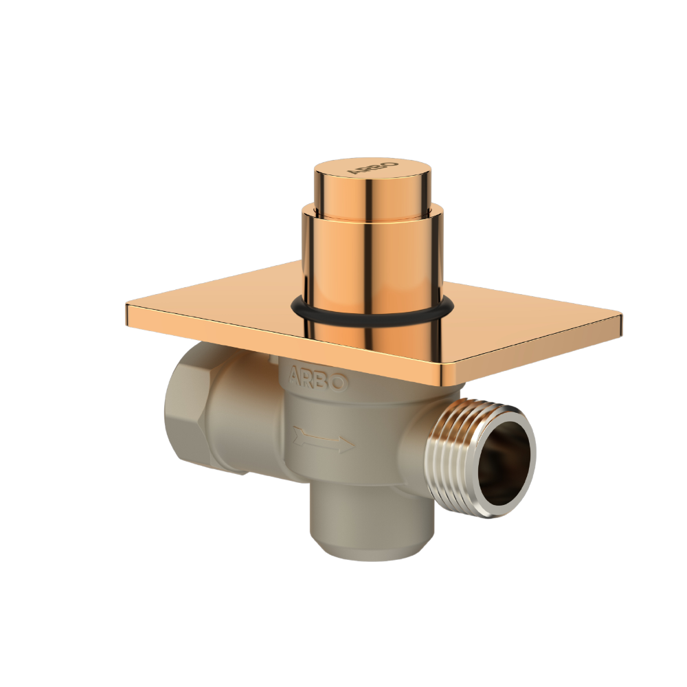 Metropole Forged Brass WC Flush Valve With Exposed Shut Off Provision & Square Plate