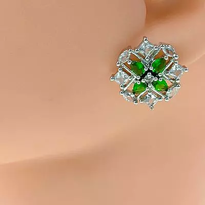 Dazzling American Diamond Flower Stud