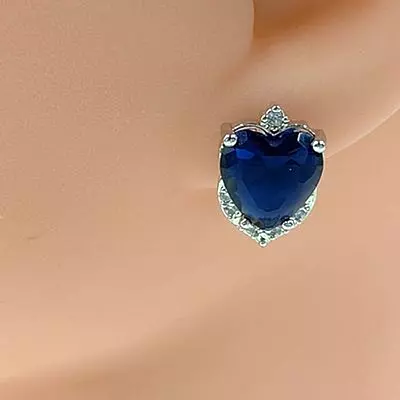 Heart American Diamond Stud