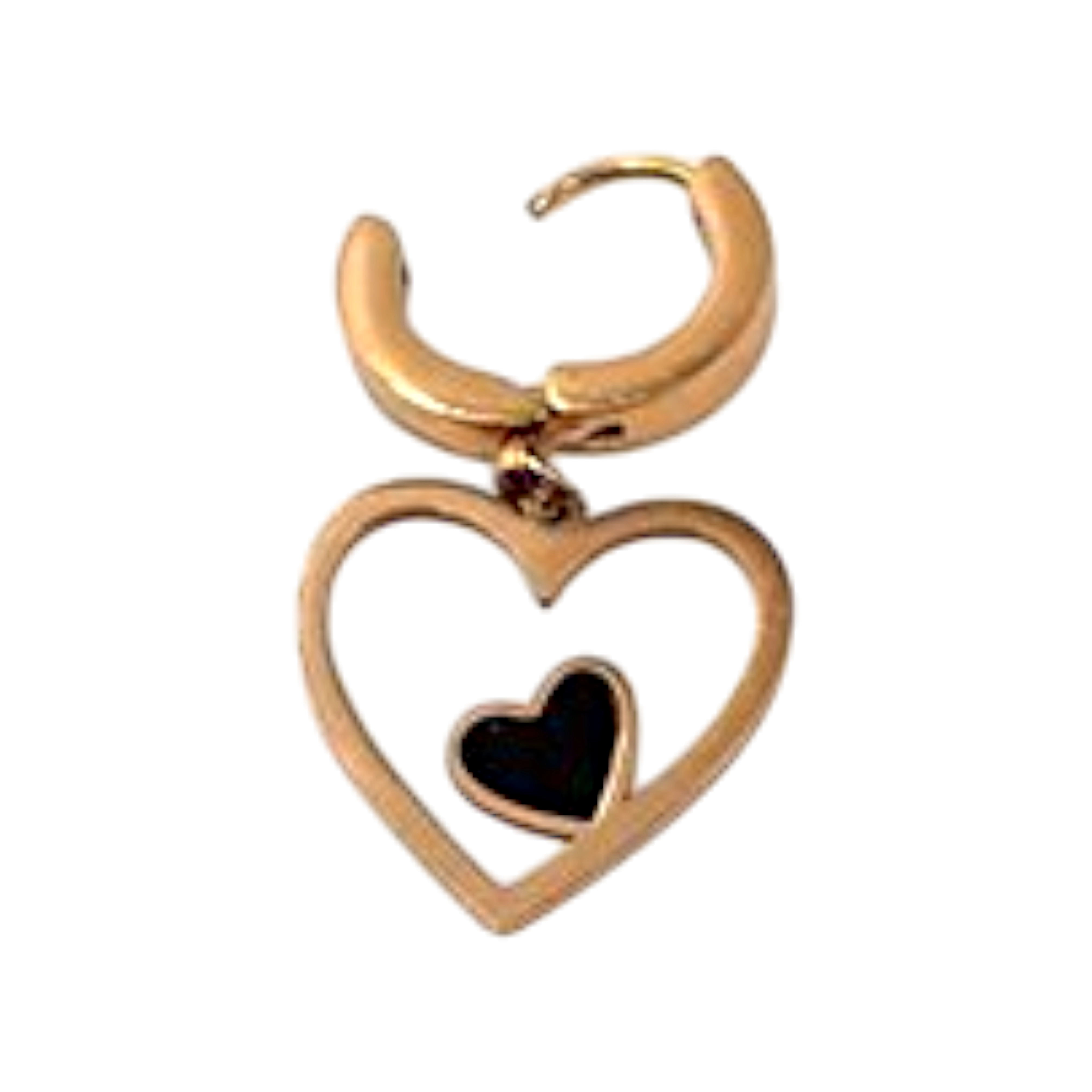 Chic Gold Heart Hoop Earrings