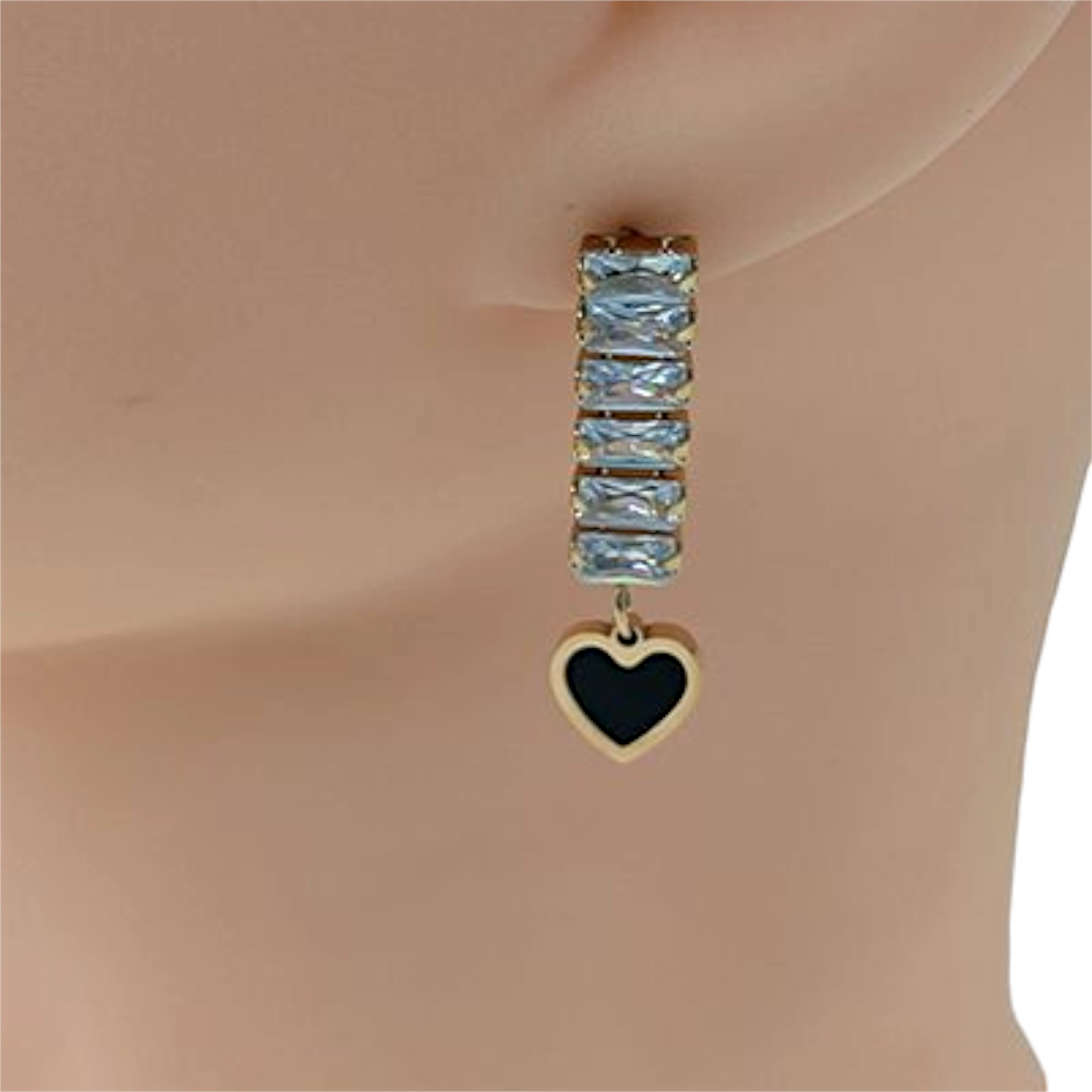 Elegant Drop Earrings with Zircon Stones