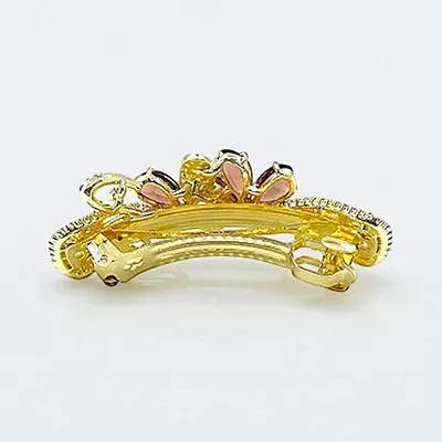 Dazzling Crystal Embellished Floral Hair Barrette