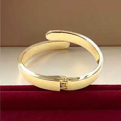 Gold Plated Stylish Open Cuff Bangle Bracelet for Women