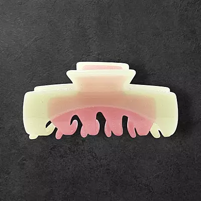 Pastel Yellow & Pink Swirl Claw Clip | Large Glitter Hair Clip for Thick Hair