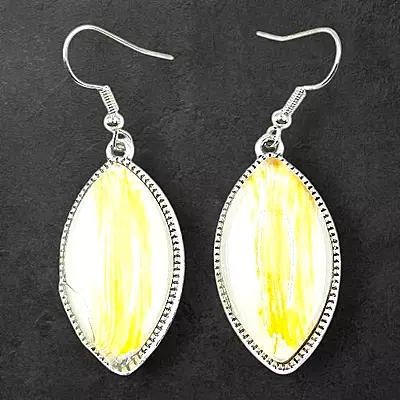 Protective Evil Eye Pendant Yellow Necklace - Dichroic Glass Good Luck Charm