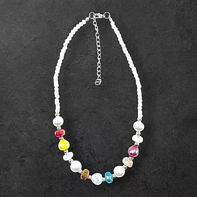 Vibrant Multicolor Bead & Pearl Necklace and Earring Set | Elegant Fashion Jewelry