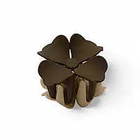 Brown and Beige Two-Toned Flower Hair Claw Clip - Matte Finish Hair Accessory
