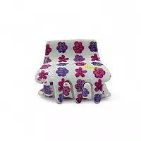 Retro Floral Mini Hair Claw Clip - White, Purple and Pink Acetate Jaw Clip