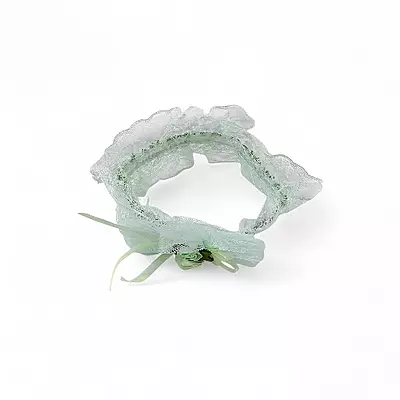 Delicate Mint Green Lace & Tulle Baby Girl Headband - Newborn to Toddler