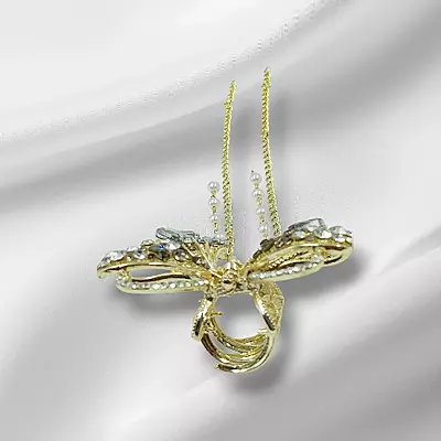 Rhinestone Butterfly Claw Clip with Dangle Chains